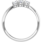 Platinum Round Lab-Grown Diamond Three-Stone Anniversary Band - 1/4-1/2 CTW - view 2