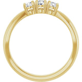 14K Gold Round Lab-Grown Diamond Three-Stone Anniversary Band - 1/4-1/2 CTW - Yellow Gold - view 2