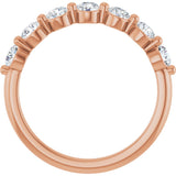 14K Gold Round Natural Diamond Seven-Stone Anniversary Band - 1/5-5/8 CTW - Rose Gold - view 2