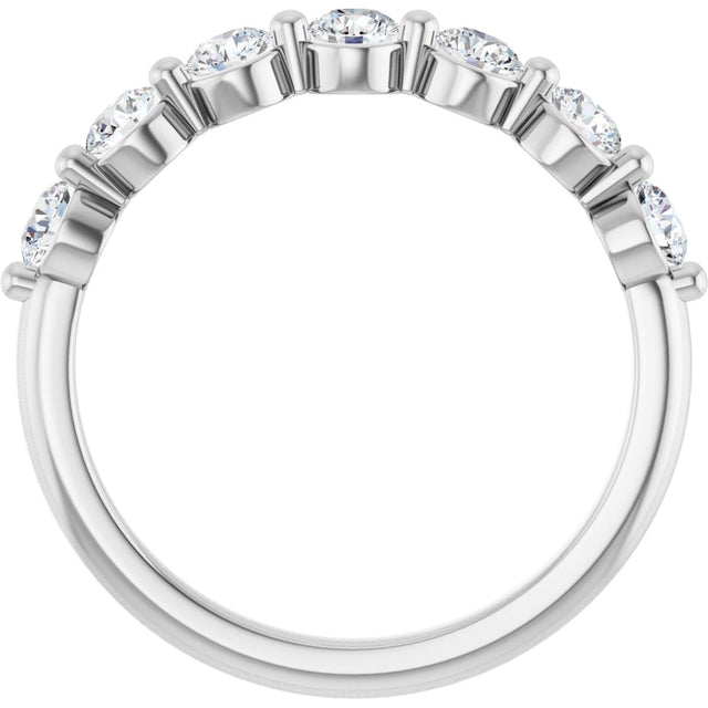 Platinum Round Natural Diamond Seven-Stone Anniversary Band - 1/5-5/8 CTW - view 2