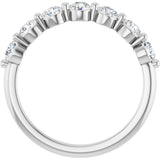 14K Gold Round Natural Diamond Seven-Stone Anniversary Band - 1/5-5/8 CTW - White Gold - view 2