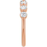 14K Gold Round Natural Diamond Seven-Stone Anniversary Band - 1/5-5/8 CTW - Rose Gold - view 4