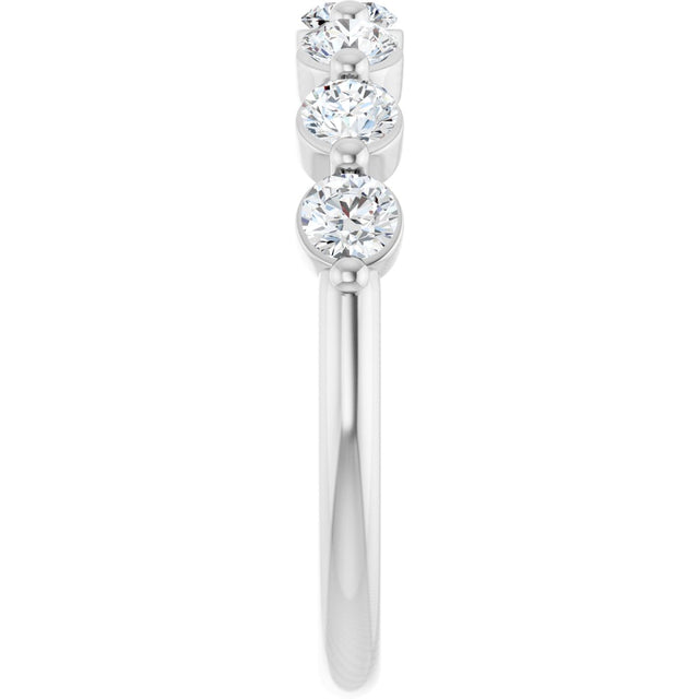Platinum Round Lab-Grown Diamond Seven-Stone Anniversary Band - 1/5-5/8 CTW - view 4