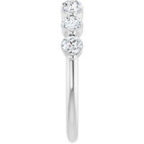 14K Gold Round Lab-Grown Diamond Seven-Stone Anniversary Band - 1/5-5/8 CTW - White Gold - view 4