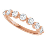 14K Gold Round Lab-Grown Diamond Seven-Stone Anniversary Band - 1/5-5/8 CTW - Rose Gold - view 5