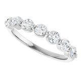 14K Gold Round Lab-Grown Diamond Seven-Stone Anniversary Band - 1/5-5/8 CTW - White Gold - view 5