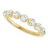 14K Gold Round Natural Diamond Seven-Stone Anniversary Band - 1/5-5/8 CTW - Yellow Gold - view 5
