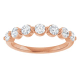 14K Gold Round Lab-Grown Diamond Seven-Stone Anniversary Band - 1/5-5/8 CTW - Rose Gold - view 3