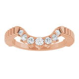 14K Gold Round Lab-Grown Diamond Contour Band - 1/4 CTW (Style 127124) - Rose Gold - view 3