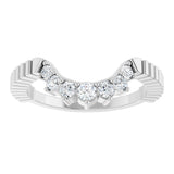 14K Gold Round Lab-Grown Diamond Contour Band - 1/4 CTW (Style 127124) - White Gold - view 3