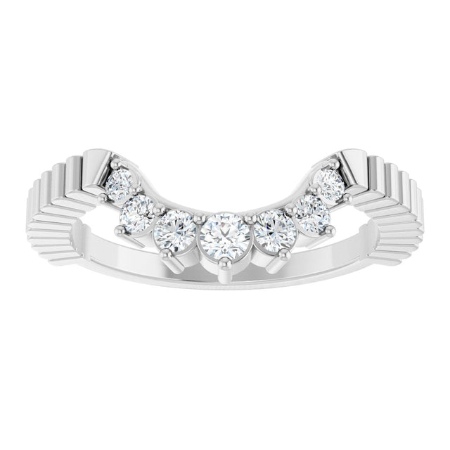 Platinum Round Lab-Grown Diamond Contour Band - 1/4 CTW (Style 127124) - view 3