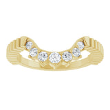 14K Gold Round Lab-Grown Diamond Contour Band - 1/4 CTW (Style 127124) - Yellow Gold - view 3