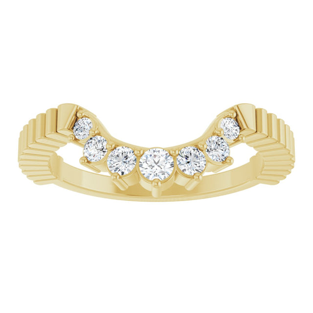 14K Gold Round Lab-Grown Diamond Contour Band - 1/4 CTW (Style 127124) - Yellow Gold - view 3