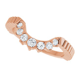 14K Gold Round Lab-Grown Diamond Contour Band - 1/4 CTW (Style 127124) - Rose Gold - view 5