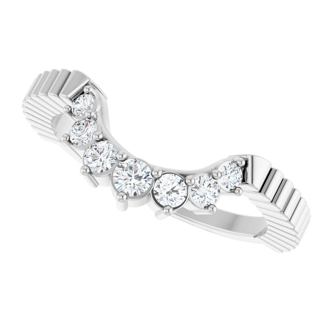 Platinum Round Lab-Grown Diamond Contour Band - 1/4 CTW (Style 127124) - view 5