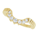 14K Gold Round Lab-Grown Diamond Contour Band - 1/4 CTW (Style 127124) - Yellow Gold - view 5
