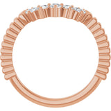 14K Gold Round Lab-Grown Diamond Contour Band - 1/4 CTW (Style 127124) - Rose Gold - view 2