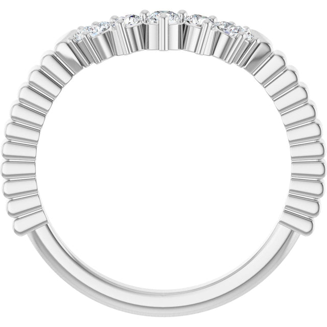 Platinum Round Lab-Grown Diamond Contour Band - 1/4 CTW (Style 127124) - view 2