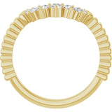 14K Gold Round Lab-Grown Diamond Contour Band - 1/4 CTW (Style 127124) - Yellow Gold - view 2
