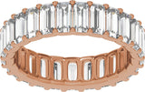 14K Gold Straight Baguette Lab-Grown Diamond Low Profile Eternity Band - 5x2.5mm Stones - Rose Gold - view 3