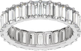 Platinum Straight Baguette Lab-Grown Diamond Low Profile Eternity Band - 5x2.5mm Stones - view 3