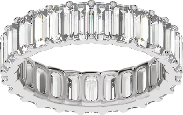 Platinum Straight Baguette Lab-Grown Diamond Low Profile Eternity Band - 5x2.5mm Stones - view 3