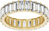 14K Gold Straight Baguette Lab-Grown Diamond Low Profile Eternity Band - 5x2.5mm Stones - Yellow Gold - view 3