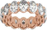 14K Gold Oval Lab-Grown Diamond Low Profile Eternity Band - 6.1x4.5mm Stones - Rose Gold - view 3