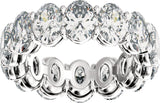 14K Gold Oval Lab-Grown Diamond Low Profile Eternity Band - 6.1x4.5mm Stones - White Gold - view 3