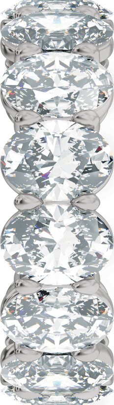 Platinum Oval Lab-Grown Diamond Low Profile Eternity Band - 6.1x4.5mm Stones - view 4
