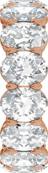 14K Gold Oval Lab-Grown Diamond Low Profile Eternity Band - 6.1x4.5mm Stones - Rose Gold - view 4