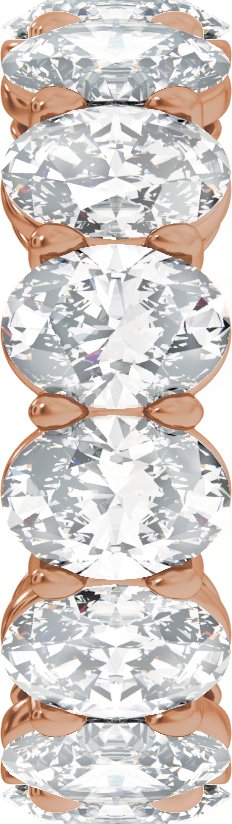 14K Gold Oval Lab-Grown Diamond Low Profile Eternity Band - 6.1x4.5mm Stones - Rose Gold - view 4