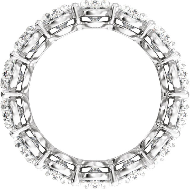 Platinum Oval Natural Diamond Low Profile Eternity Band - 6.1x4.5mm Stones - view 2