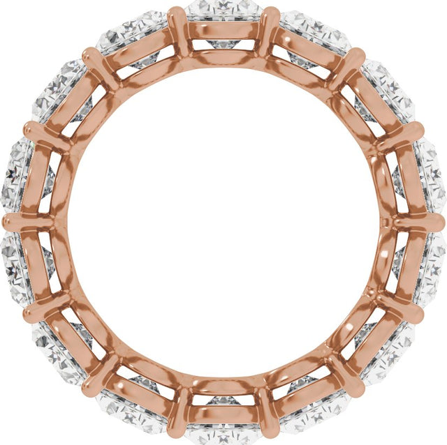 14K Gold Oval Lab-Grown Diamond Low Profile Eternity Band - 6.1x4.5mm Stones - Rose Gold - view 2