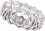 14K Gold Oval Lab-Grown Diamond Low Profile Eternity Band - 6.1x4.5mm Stones - White Gold - view 5