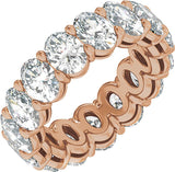 14K Gold Oval Lab-Grown Diamond Low Profile Eternity Band - 6.1x4.5mm Stones - Rose Gold