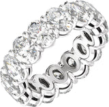 Platinum Oval Natural Diamond Low Profile Eternity Band - 6.1x4.5mm Stones