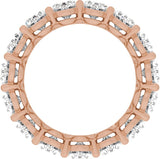 14K Gold Oval Natural Diamond Low Profile Eternity Band - 6.1x4.5mm Stones - Rose Gold - view 2