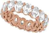 14K Gold Oval Lab-Grown Diamond Low Profile Eternity Band - 6.1x4.5mm Stones - Rose Gold - view 5