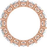 14K Gold Oval Natural Diamond Low Profile Eternity Band - 6.1x4.5mm Stones - Rose Gold - view 2