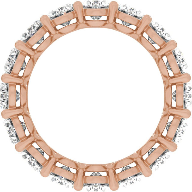 14K Gold Oval Lab-Grown Diamond Low Profile Eternity Band - 6.1x4.5mm Stones - Rose Gold - view 2