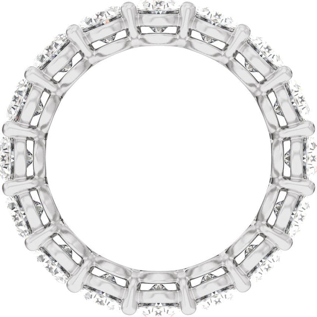 14K Gold Oval Natural Diamond Low Profile Eternity Band - 6.1x4.5mm Stones - White Gold - view 2