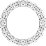 Platinum Oval Natural Diamond Low Profile Eternity Band - 6.1x4.5mm Stones - view 2