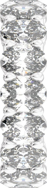 Platinum Oval Natural Diamond Low Profile Eternity Band - 6.1x4.5mm Stones - view 4