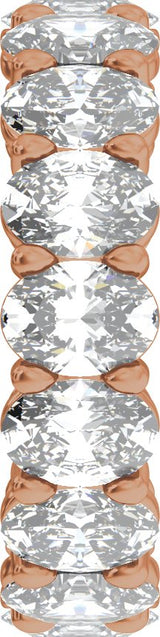 14K Gold Oval Lab-Grown Diamond Low Profile Eternity Band - 6.1x4.5mm Stones - Rose Gold - view 4