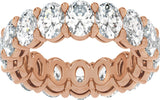 14K Gold Oval Natural Diamond Low Profile Eternity Band - 6.1x4.5mm Stones - Rose Gold - view 3