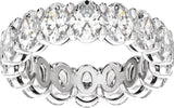 14K Gold Oval Natural Diamond Low Profile Eternity Band - 6.1x4.5mm Stones - White Gold - view 3
