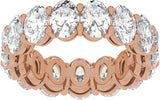 14K Gold Oval Lab-Grown Diamond Low Profile Eternity Band - 6.1x4.5mm Stones - Rose Gold - view 3