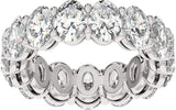 14K Gold Oval Natural Diamond Low Profile Eternity Band - 6.1x4.5mm Stones - White Gold - view 3