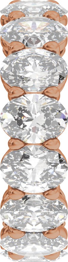 14K Gold Oval Lab-Grown Diamond Low Profile Eternity Band - 6.1x4.5mm Stones - Rose Gold - view 4